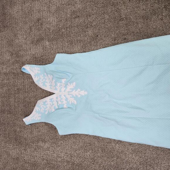 Lilly Pulitzer Dress Gabyy Shift Seasalt Blue White Sleeveless Rhinestone NWT 8 - Picture 8 of 12